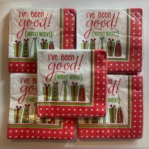 Unique I’ve Been Good! Wink Wink Christmas Holiday Beverage Napkins, 5 Packages